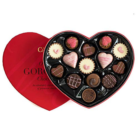 Martin's Chocolatier Luxury Chocolates - in a Heart Shaped Box Chocolate Gift (Red)