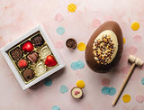 Martins Chocolatier Thick Luxury Easter Egg With Popping Candy, Honey Comb And Crisp pearls Set In A White Chocolate Halo