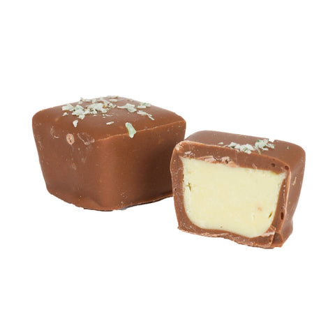1kg box of 'Eve' Soft Centred Cream of Green Apple in Milk Chocolate